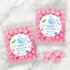 Personalized Baby Shower Whale Candy Bags with Just Candy Milk Chocolate Gems