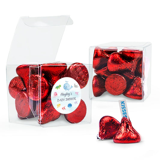 Baby Shower Under the Sea Clear Gift Box with Sticker - Approx. 16 Hershey's Kisses