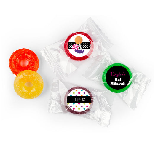 Bat Mitzvah Personalized LifeSavers 5 Flavor Hard Candy Polka Dot Candy Shoppe (300 Pack)