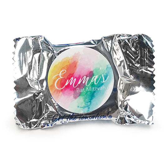 Personalized Bat Mitzvah Rainbow Watercolor York Peppermint Patties - pack of 70