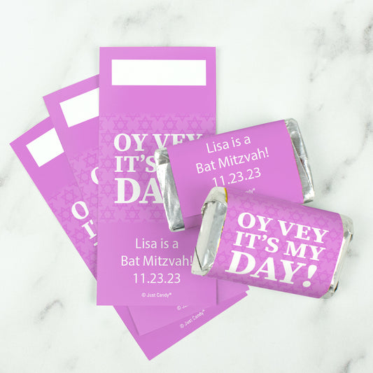 Personalized Oy Vey Bat Mitzvah! Favors Mini Wrappers