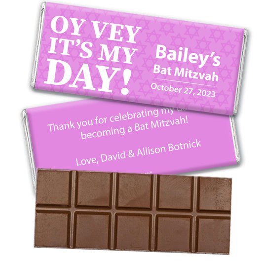 Personalized Oy Vey Bar Mitzvah! Belgian Chocolate Bar