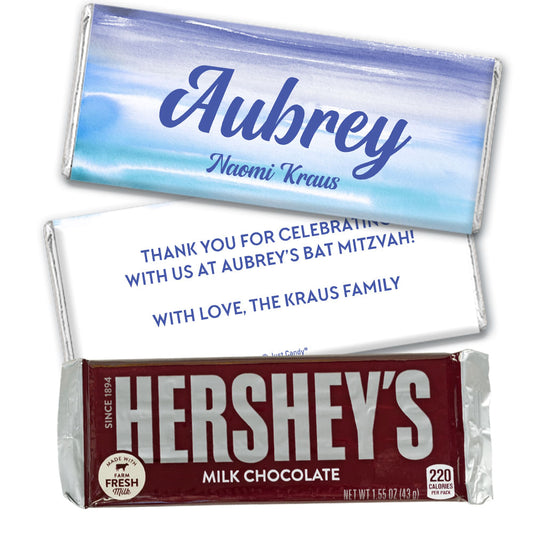 Personalized Blue Paint Strokes Hershey's Milk Chocolate Bar