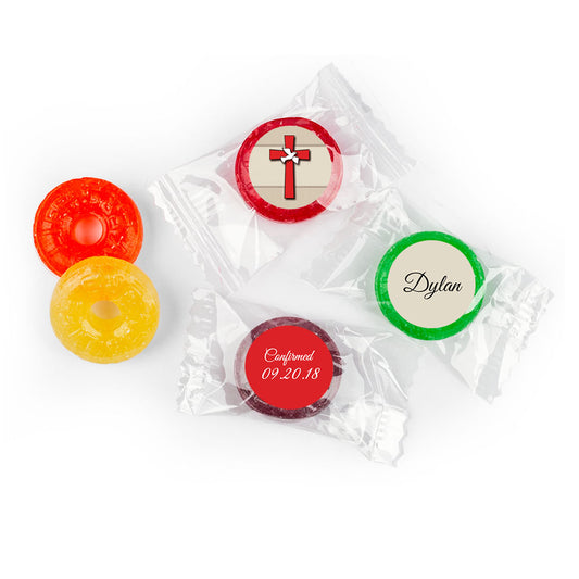 Confirmation Personalized LifeSavers 5 Flavor Hard Candy Red Cross and Dove (300 Pack)