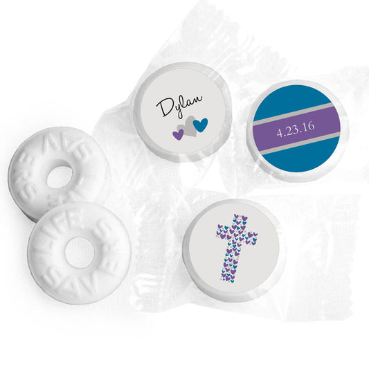 Confirmation Personalized Life Savers Mints Hearts Cross