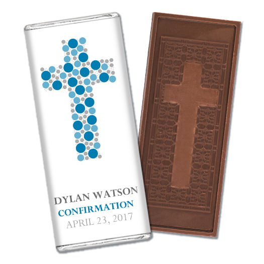 Confirmation Personalized Embossed Cross Chocolate Bar