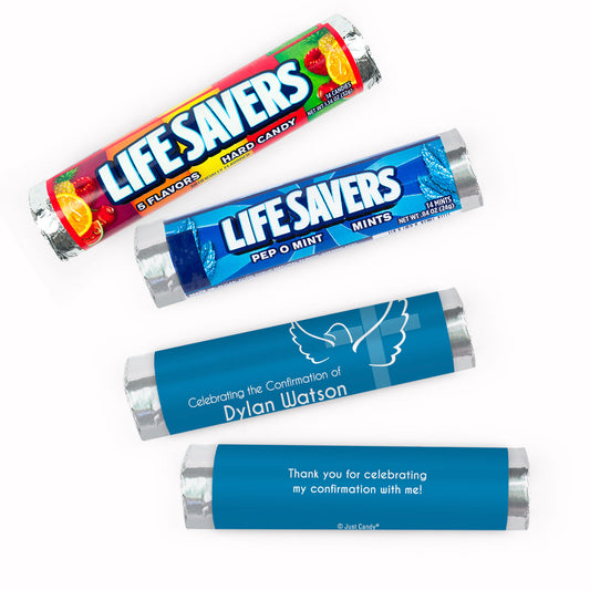 Personalized Confirmation Cross and Dove Lifesavers Rolls (20 Rolls)