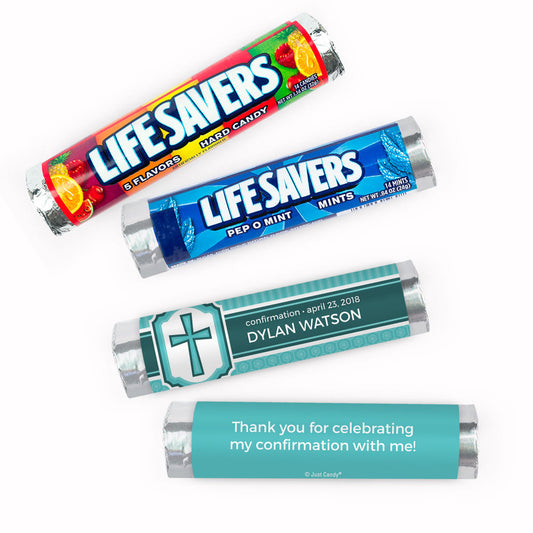 Personalized Confirmation Engraved Cross Lifesavers Rolls (20 Rolls)