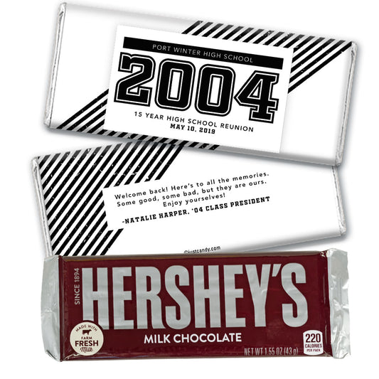 Personalized Class Reunion School Spirit Stripes Hershey's Hershey's Milk Chocolate Bar & Wrapper