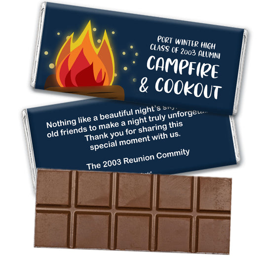 Personalized Campfire Reunion Belgian Chocolate Bar