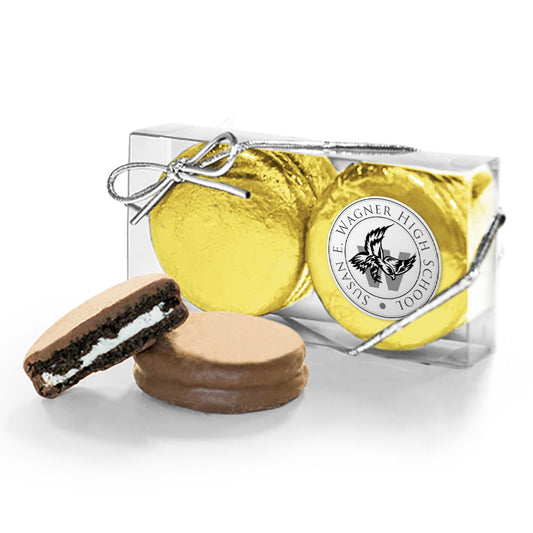 Personalized Graduation School Logo 2PK Chocolate Covered Oreo Cookies