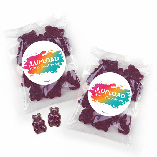 Personalized Add Your Artwork Candy Bags with Gummi Bears