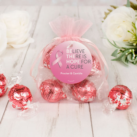 Breast Cancer Awareness Lindt Truffle Organza Bag- Be the Hope