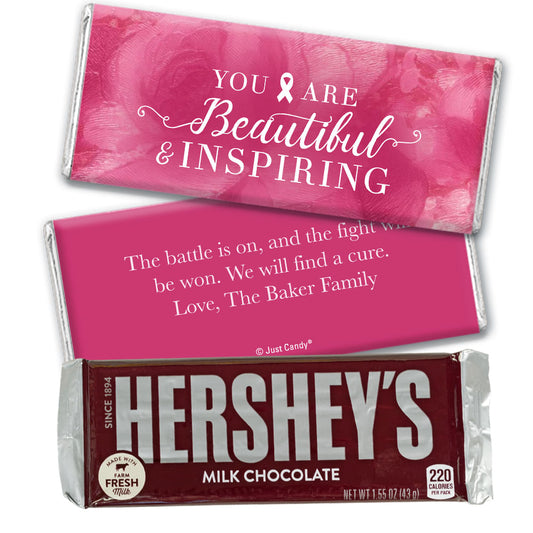 Personalized Breast Cancer Pink Inspiration Hershey's Milk Chocolate Bar & Wrapper