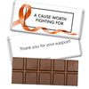 Personalized Awareness Ribbons Belgian Chocolate Bar