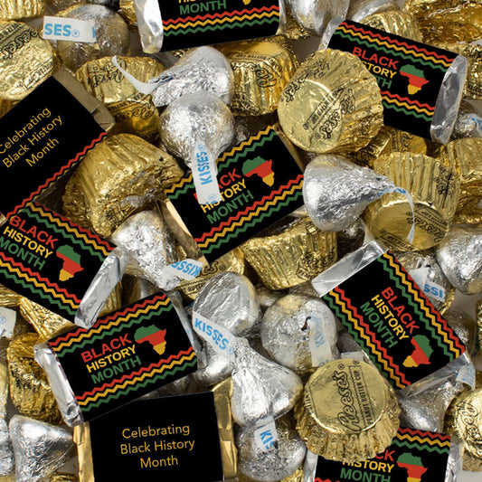 Black History Month Mix Hershey's Miniatures, Kisses, and Reese's Peanut Butter Cups