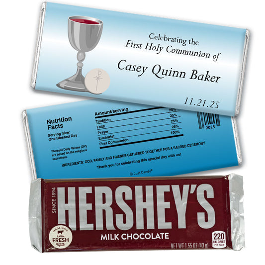 Communion Personalized Hershey's Milk Chocolate Bar Classic Cross