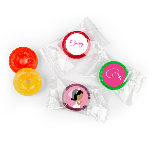 Communion Personalized LifeSavers 5 Flavor Hard Candy Girl in Prayer (300 Pack)