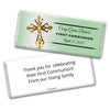 Communion Personalized Chocolate Bar Wrappers Gold Cross