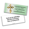 Communion Personalized Chocolate Bar Wrappers Gold Cross