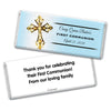 Communion Personalized Chocolate Bar Wrappers Gold Cross