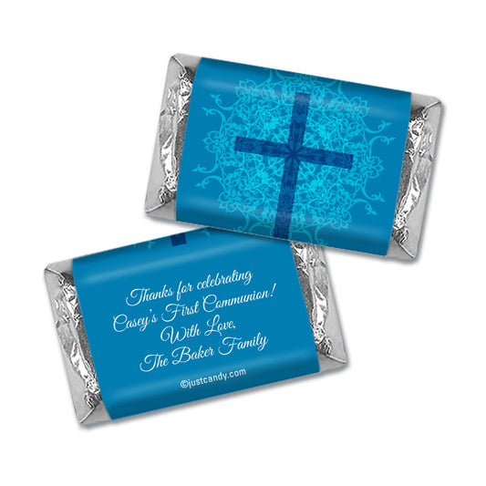 Communion Personalized Hershey's Miniatures Wrappers Classic Cross