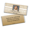 Communion Personalized Chocolate Bar Wrappers Photo, Cross & Scroll