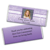 Communion Personalized Chocolate Bar Wrappers Photo, Cross & Scroll