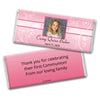 Communion Personalized Chocolate Bar Wrappers Photo, Cross & Scroll