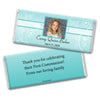 Communion Personalized Chocolate Bar Wrappers Photo, Cross & Scroll