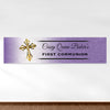 Personalized Communion Gold Cross 5 Ft. Banner