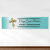 Personalized Communion Gold Cross 5 Ft. Banner