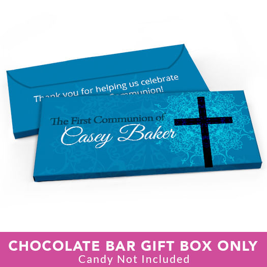 Deluxe Personalized First Communion Shining Day Candy Bar Favor Box