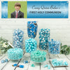 Personalized Boy First Communion Cross & Scroll Deluxe Candy Buffet