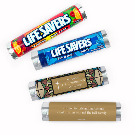 Personalized Communion Stained Glass Lifesavers Rolls (20 Rolls)