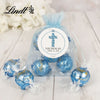 Personalized First Communion Lindt Truffle Organza Bag- Dots Cross