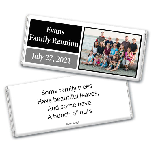 Family Reunion Personalized Chocolate Bar Wrappers Photo and Date