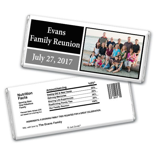 Family Reunion Personalized Hershey's Milk Chocolate Bar Photo and Date