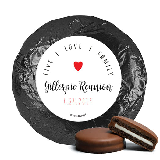 Personalized Family Reunion Live-Love-Family Chocolate Covered Oreos