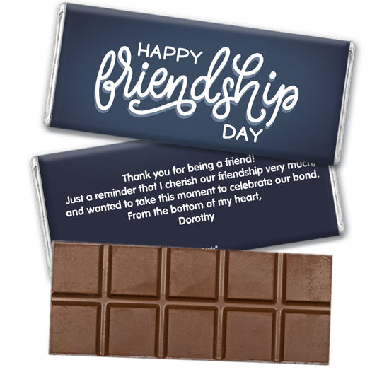 Personalized Happy Friendship Day Belgian Chocolate Bar