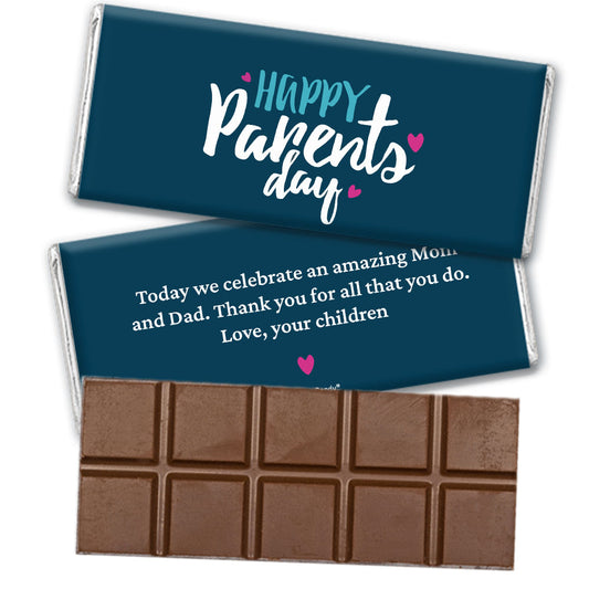 Personalized Happy Parents Day Belgian Chocolate Bar