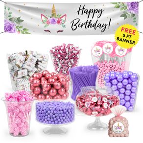 Kids Birthday Unicorn Themed Deluxe Candy Buffet