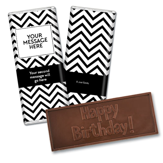 Personalized Adult Birthday Embossed Happy Birthday Chocolate Bar & Wrapper