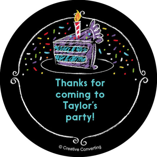 Chalk Birthday Personalized 2" Stickers (20 Stickers)