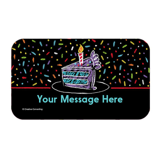 Chalk Birthday Personalized Rectangular Stickers (18 Stickers)