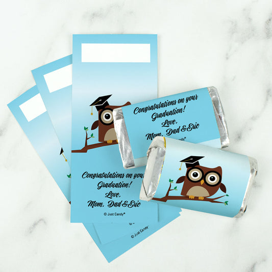 Graduation Personalized Hershey's Miniatures Wrappers Owl Pre-School