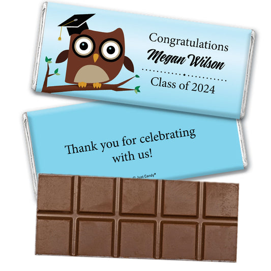 Graduation Personalized Belgian Chocolate Bar Owl Pre-School