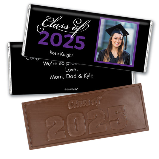 Purple Graduation Personalized Embossed Chocolate Bar Photo Class Of