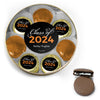 Personalized Graduation Script Chocolate Covered Oreo Cookies Large Gold Plastic Tin