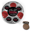 Personalized Graduation Script Chocolate Covered Oreo Cookies Large Silver Plastic Tin